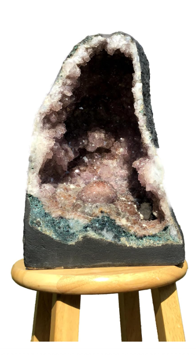 Beautiful Amethyst Geode Tower - 17 Inches Tall & 55 lbs - Gorgeous Specimen with Beautiful Calcite Crystals - Display Crystal by Dinosaurs Rock (AM- 4)