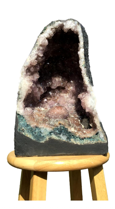 Beautiful Amethyst Geode Tower - 17 Inches Tall & 55 lbs - Gorgeous Specimen with Beautiful Calcite Crystals - Display Crystal by Dinosaurs Rock (AM- 4)