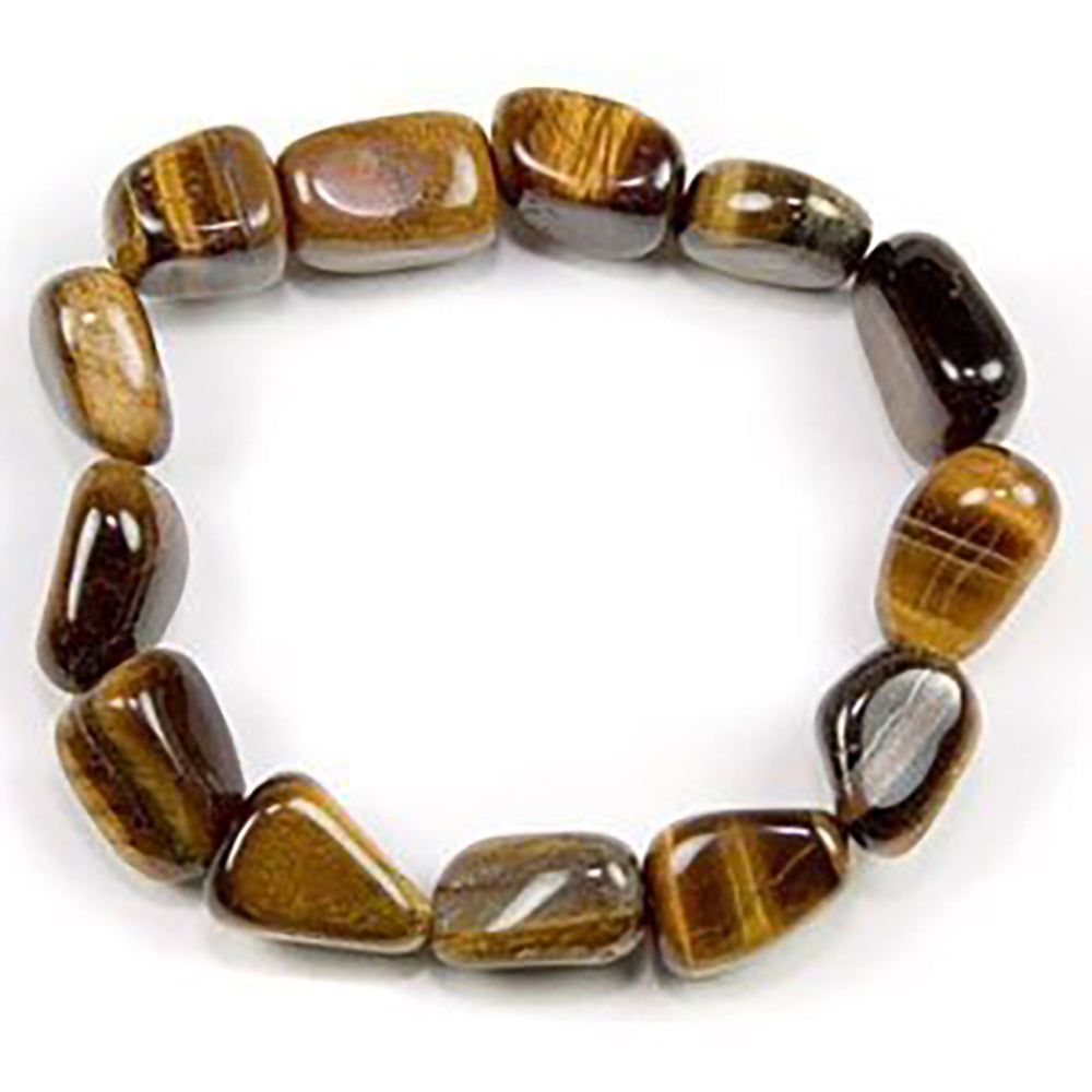 Beautiful Simulated Tiger Eye Tumbled Gemstone Stretch Bracelet - dinosaursrocksuperstore