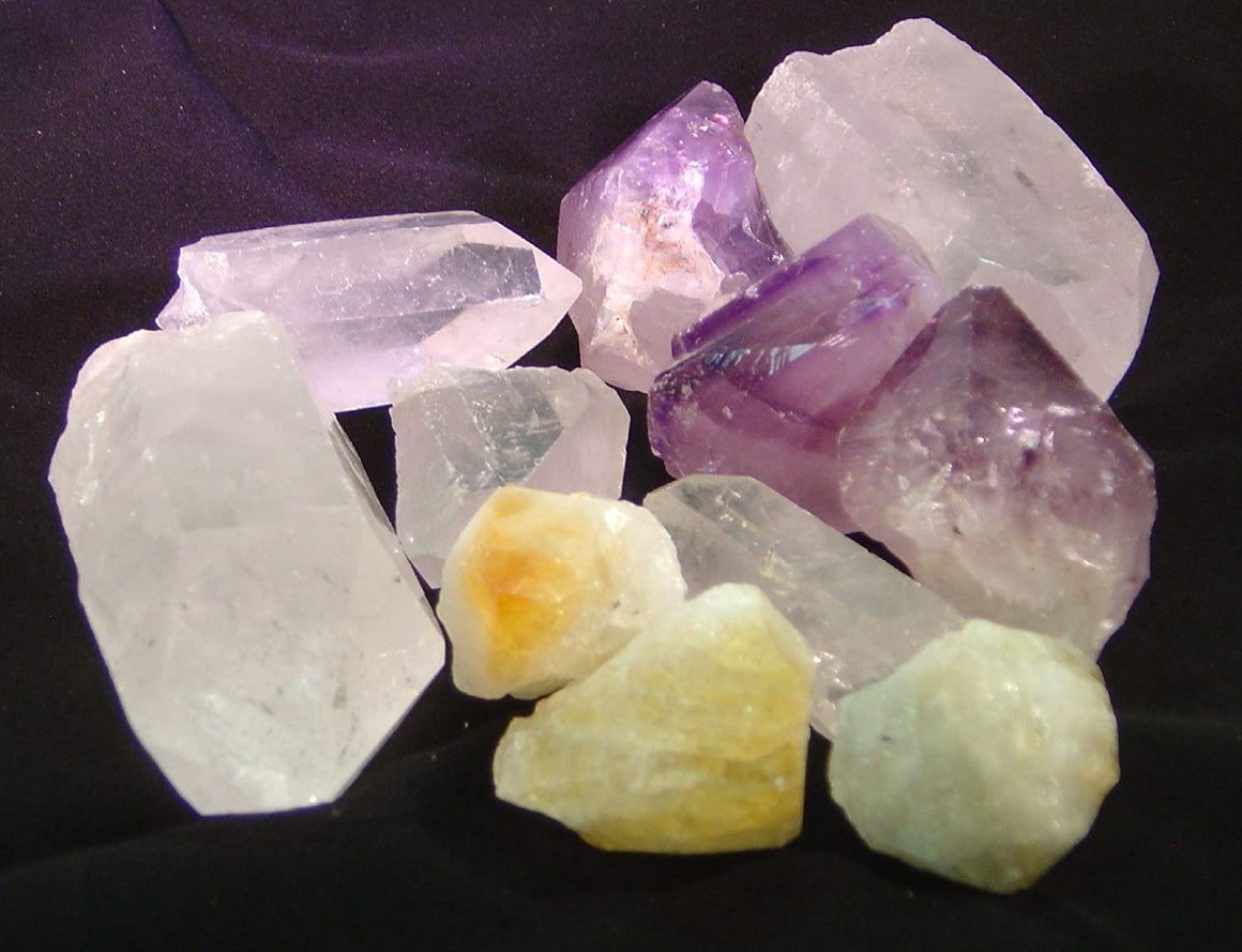 Quartz Amethyst and Citrine Crystal Point Mix - dinosaursrocksuperstore