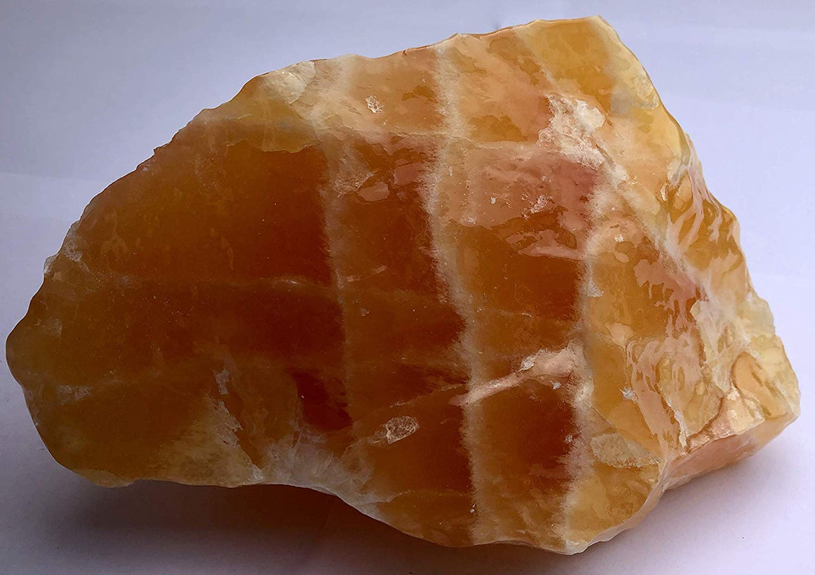 Orange-Dyed Calcite Specimen #2 - 6 1/2" x 4" - dinosaursrocksuperstore