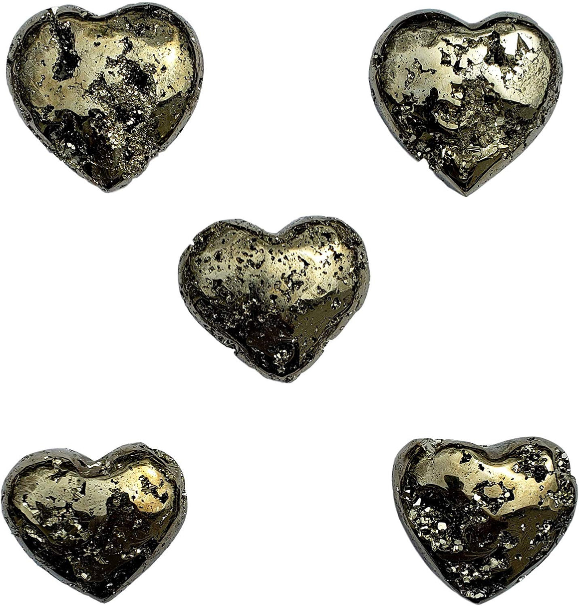 Genuine Pyrite Carved Heart - Gift Packaged - dinosaursrocksuperstore