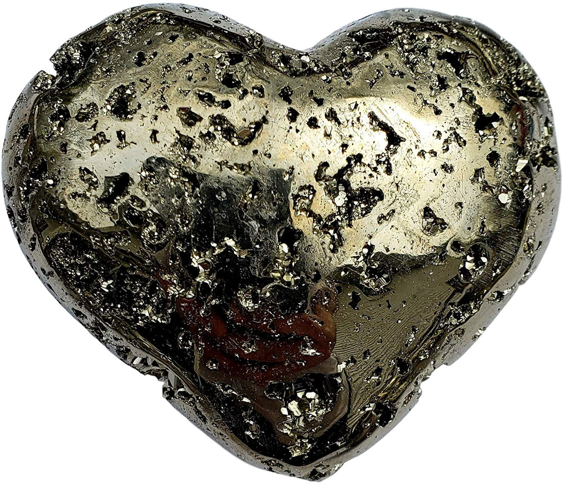 Genuine Pyrite Carved Heart - Gift Packaged - dinosaursrocksuperstore