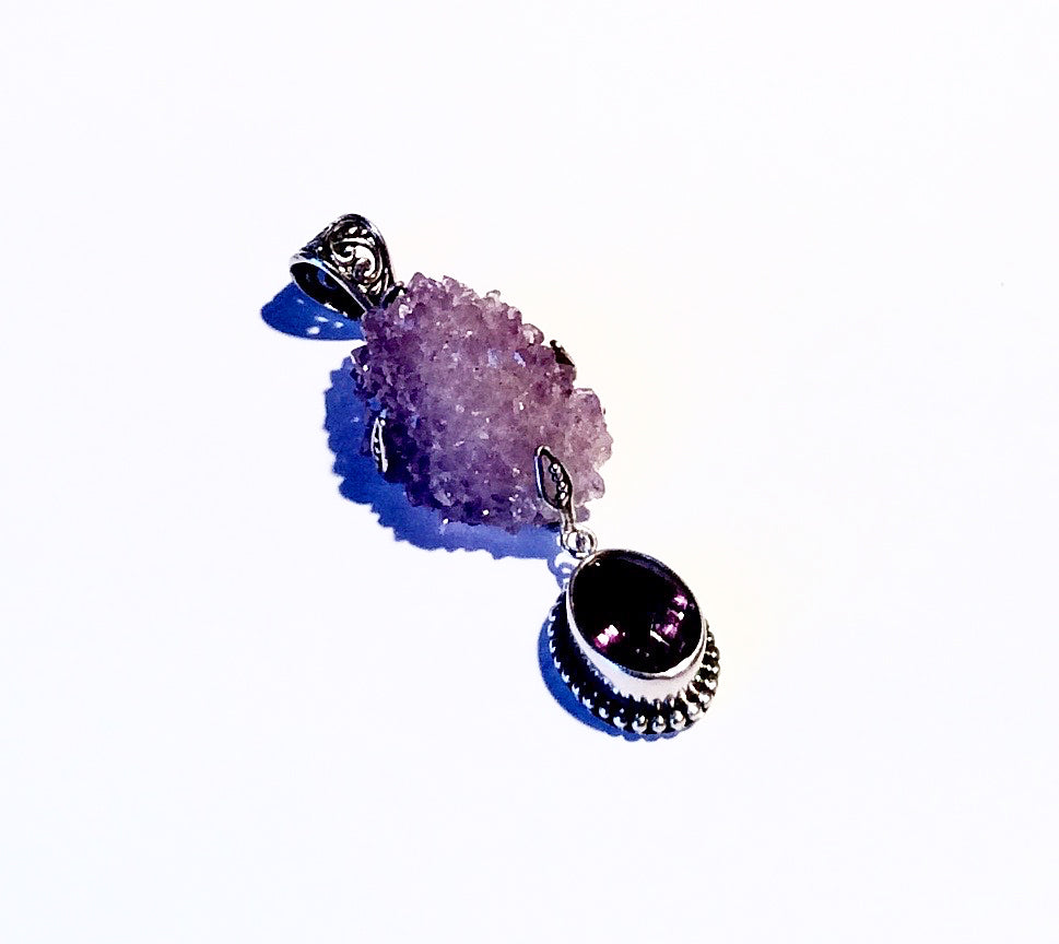 Amethyst Rough & Faceted Pendant - dinosaursrocksuperstore