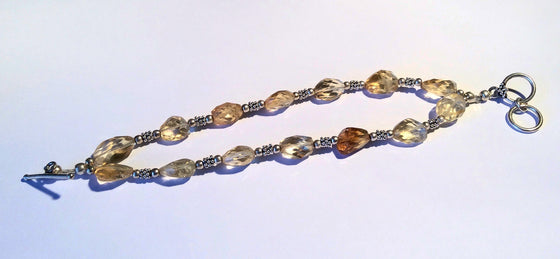 Sterling & Citrine Double Strand Bracelet - dinosaursrocksuperstore