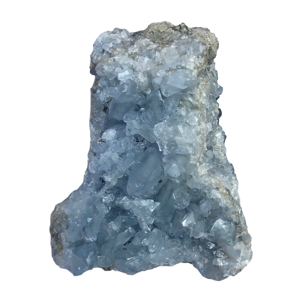 Vivid Sky Blue Celestite Mineral Geode - 4" - C106