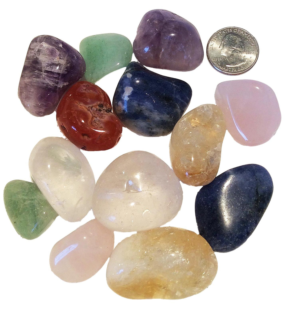 Chakra Stones Collection 2 (Free Shipping, 2 Velvet Pouches & 2 Necklaces) - dinosaursrocksuperstore