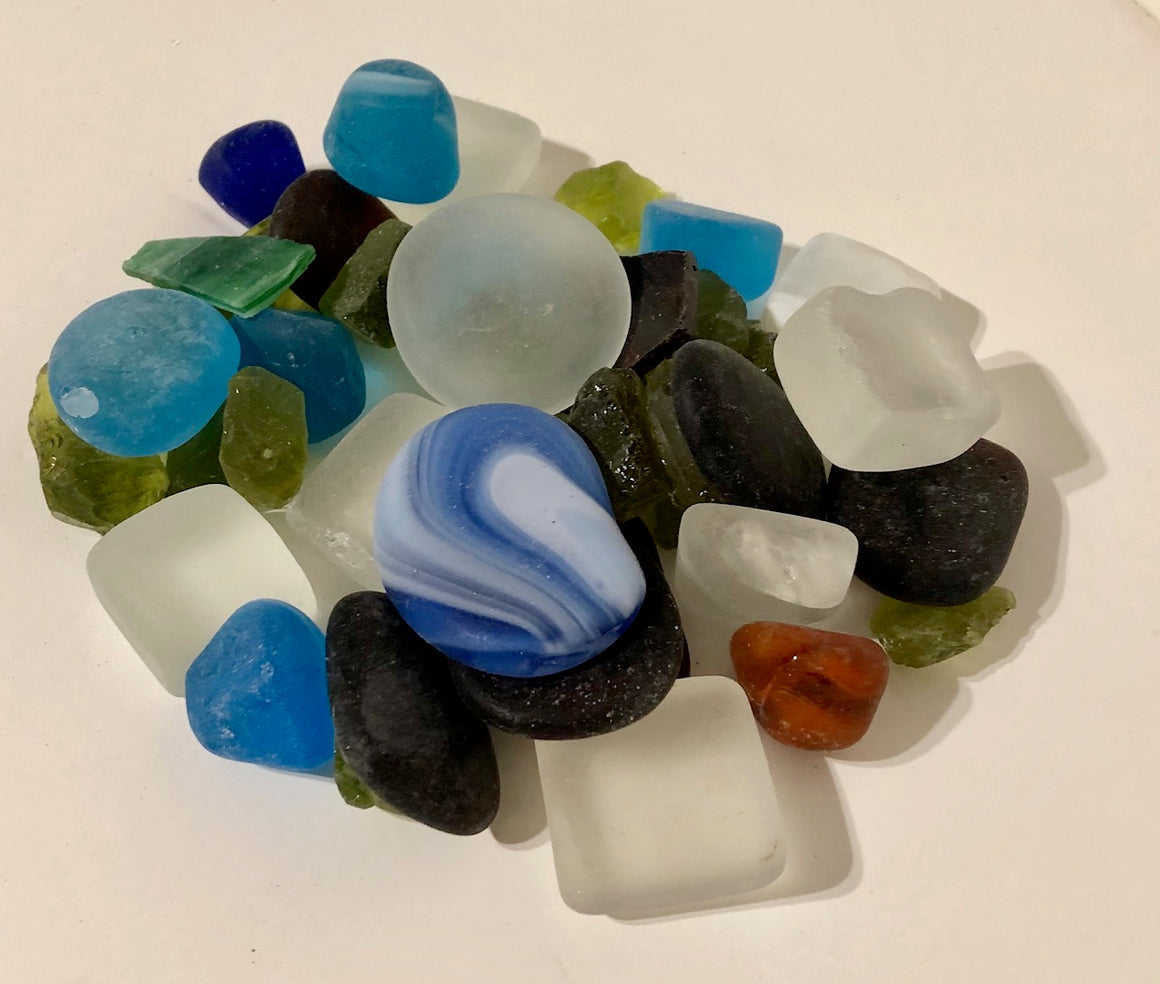 Colorful Variety of Sea Glass - 50 pieces - 1/2-1"