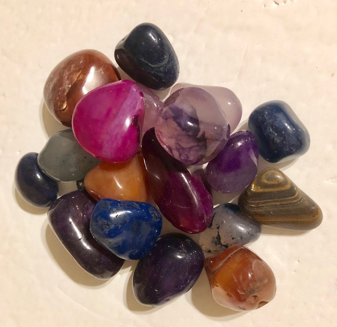 Bulk Natural & Dyed Jewel-tone Polished Agates - 1 lb