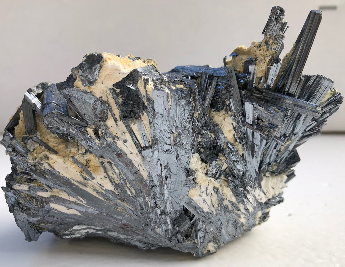 Stibnite Crystal Mineral Specimen #7 - 4" x 3.125" x 2"