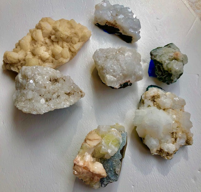 Indian Crystal filled Minerals - Lot of 7 - 3.5"-7" each