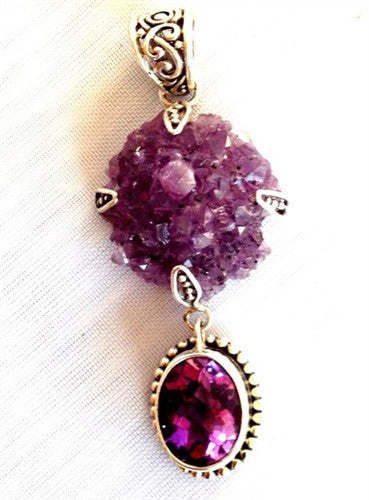 Amethyst Designer Pendant Jewelry - gemstones set in Sterling Silver - dinosaursrocksuperstore