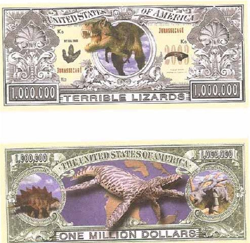 Favor - Dinosaur "Million Dollar" Bills - 20 - dinosaursrocksuperstore