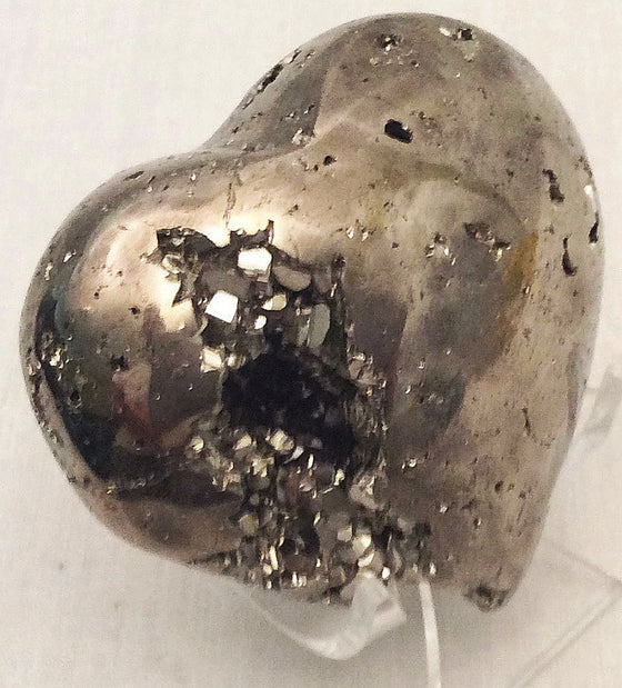 GEMS ROCK® Pyrite Carved Heart #67- Gift Packaged - Great Holiday Gift - dinosaursrocksuperstore