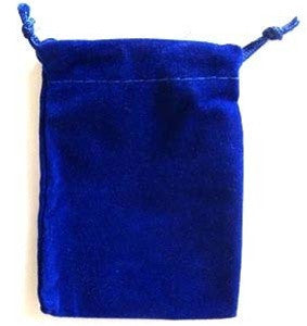 Velveteen Drawstring Pouch - Blue - 4" x 6" - dinosaursrocksuperstore