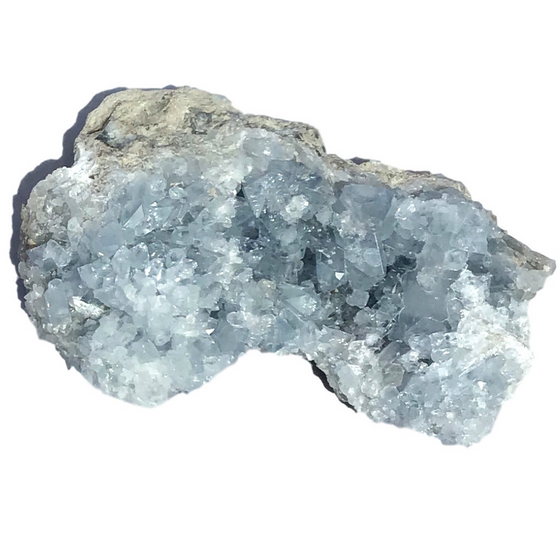 Vivid Sky Blue Celestite Mineral Geode - 4.5" - C104