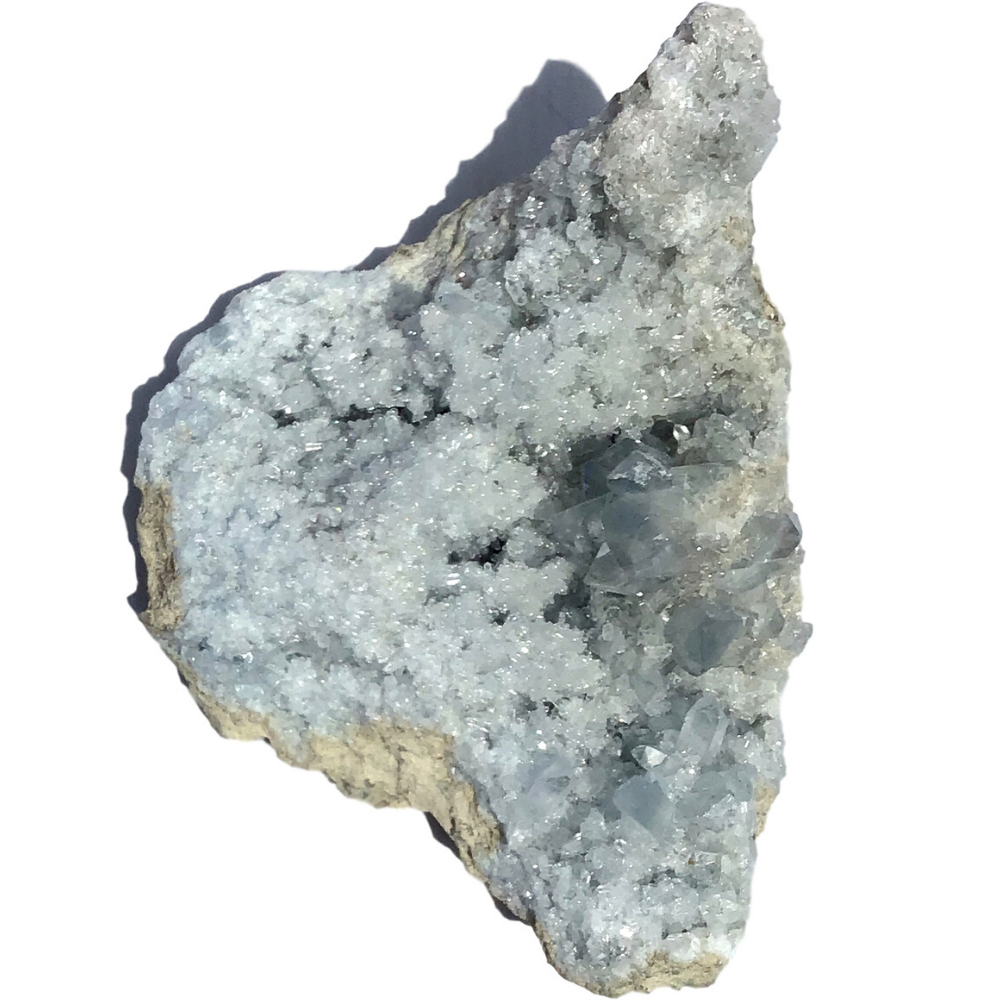 Vivid Sky Blue Celestite Mineral Geode - 6 1/2" - C5