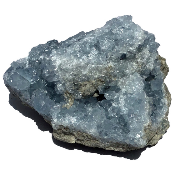 Vivid Sky Blue Celestite Mineral Geode Crystal - 4.5" - C66