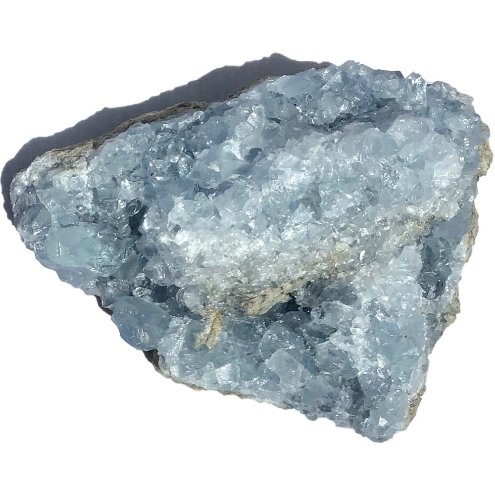 Vivid Sky Blue Celestite Mineral Geode Crystal - 4.5" - C66