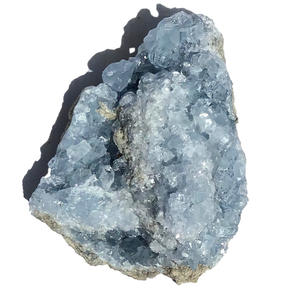 Vivid Sky Blue Celestite Mineral Geode Crystal - 4.5" - C66