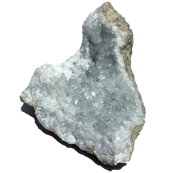 Vivid Sky Blue Celestite Mineral Geode Crystal - 4" - C67