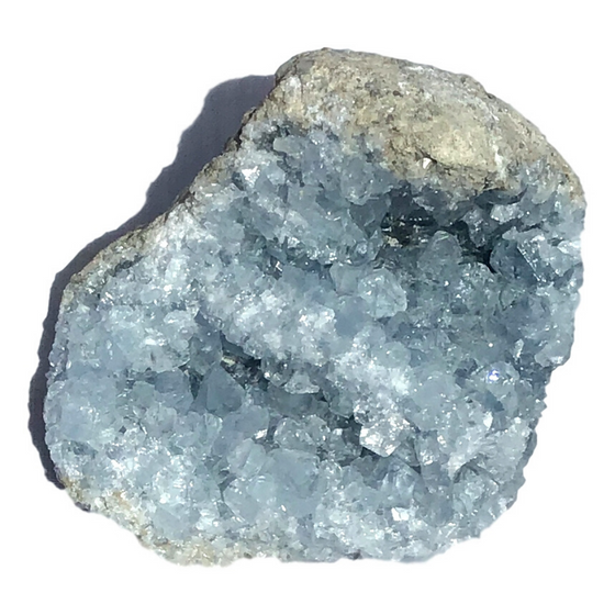Vivid Sky Blue Celestite Mineral Geode Crystal - 3.5" - C69