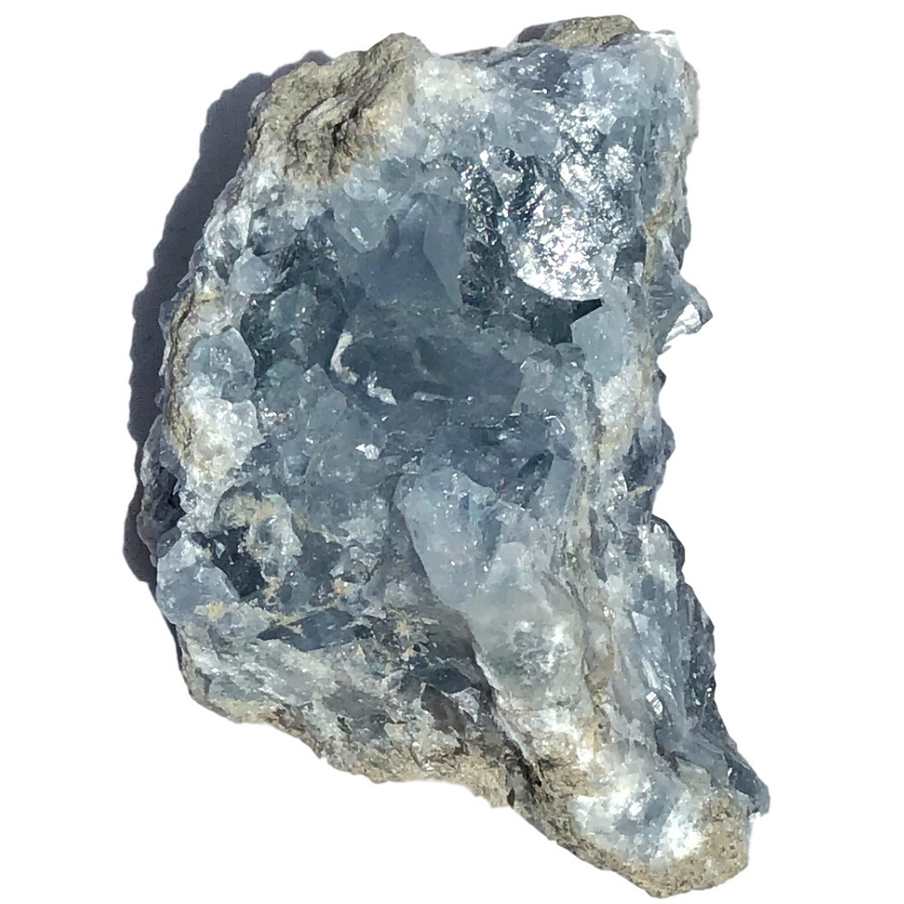 Vivid Sky Blue Celestite Mineral Geode - 4" - C78