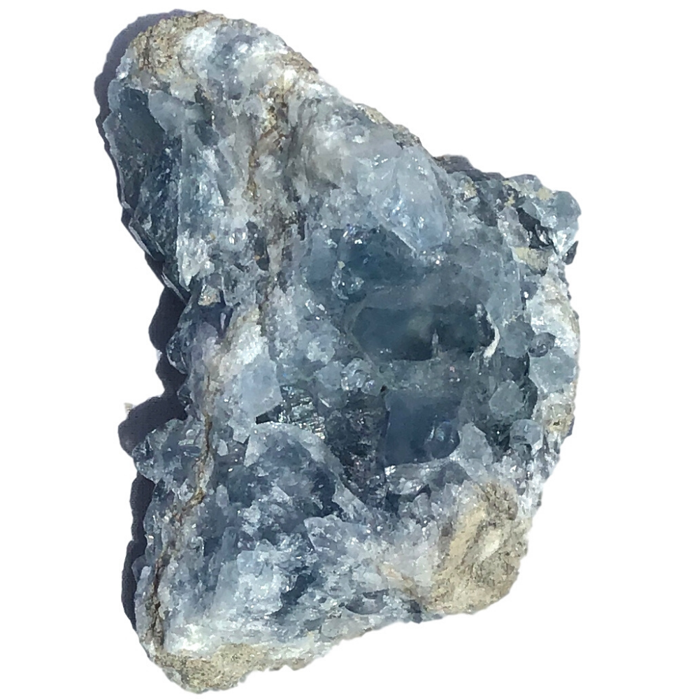 Vivid Sky Blue Celestite Mineral Geode - 4" - Gift packaged - #C78