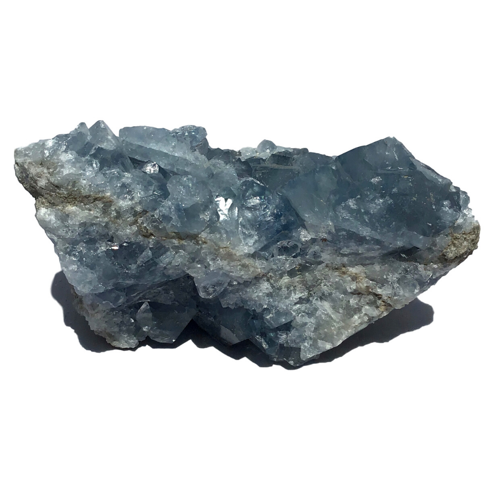 Vivid Sky Blue Celestite Mineral Geode - 4" - C78