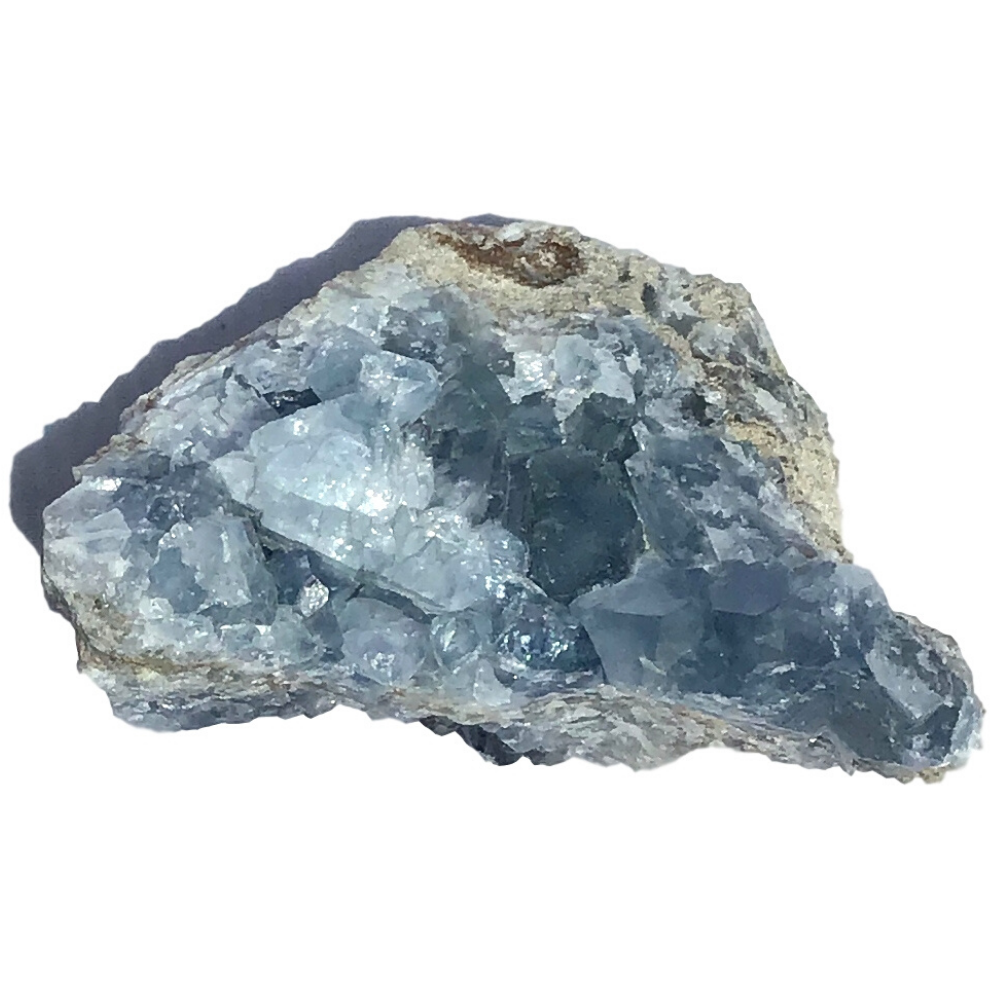 Vivid Sky Blue Celestite Mineral Geode - 4" - Gift packaged - #C78