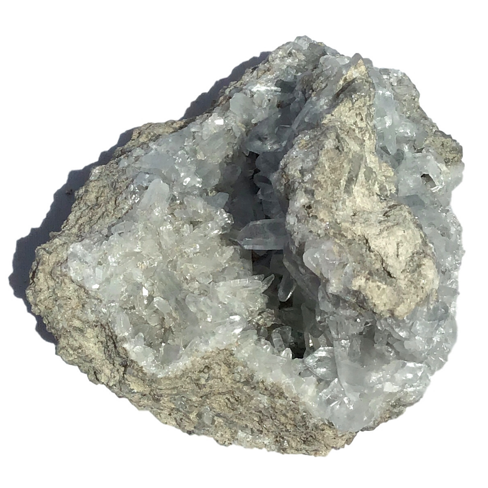 Vivid Sky Blue Celestite Mineral Geode - 4" - C81