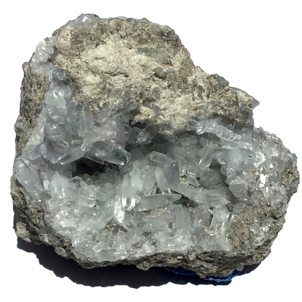 Vivid Sky Blue Celestite Mineral Geode - 4" - C81
