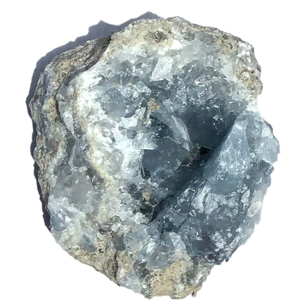 Vivid Sky Blue Celestite Mineral Geode - 3" - C83