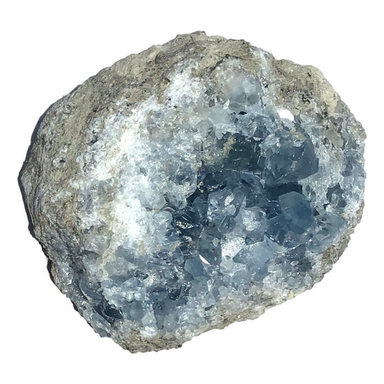 Vivid Sky Blue Celestite Mineral Geode - 3.5" - C86