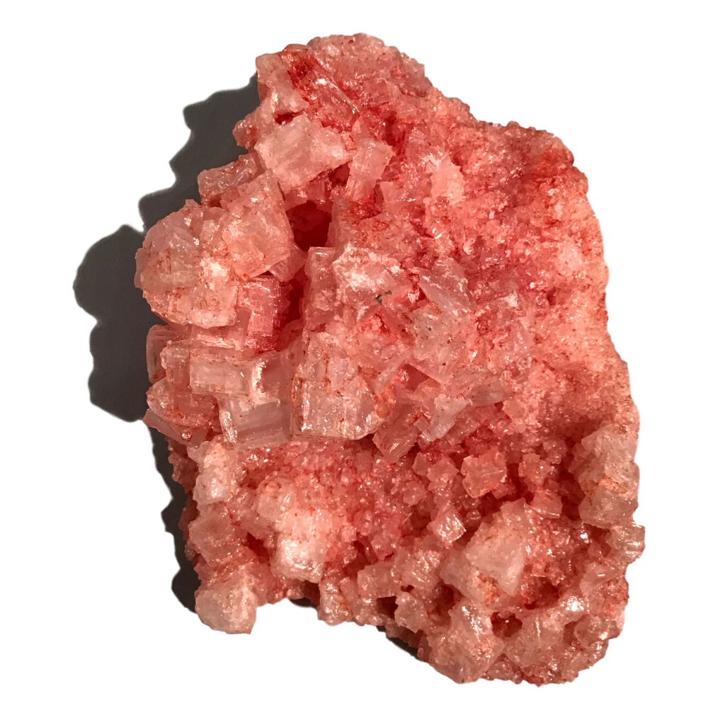 Genuine Pink Halite (Salt) Crystal Specimen- approx 3" x 3"